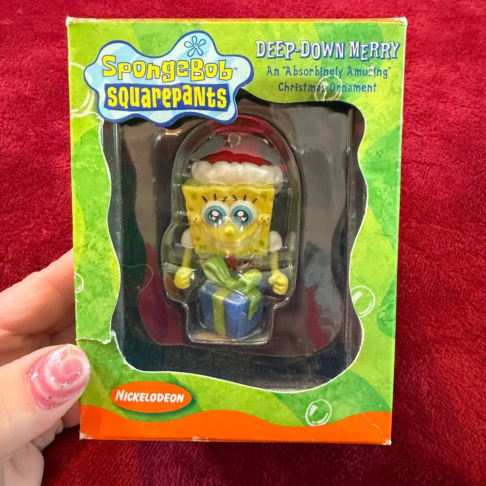 SpongeBob SquarePants Santa Hat Christmas Ornament 2003 American Greetings Boxed